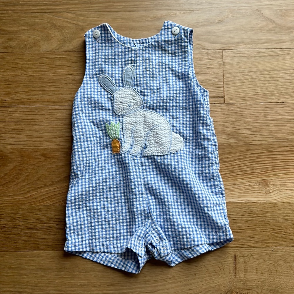 Petit Ami - Easter Bunny Embroidered JonJon - 6 Months